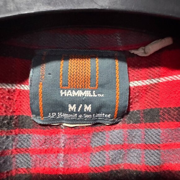 Vintage Hammill red plaid flannel shirt size medium mens - Picture 3 of 3